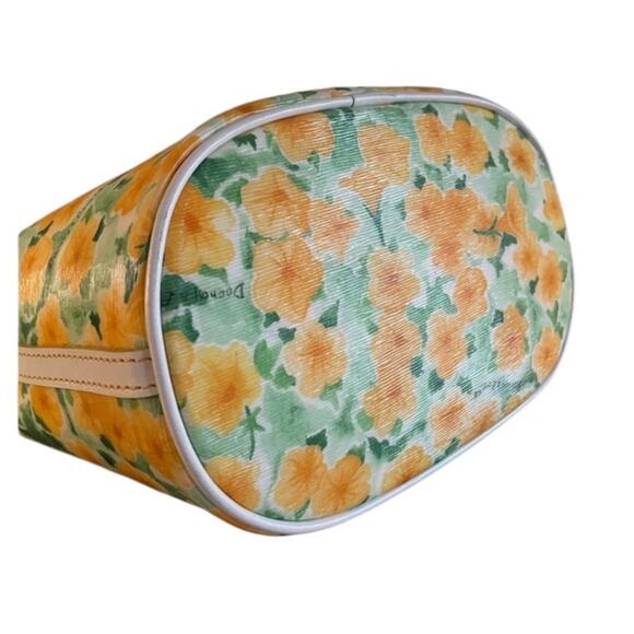 Dooney and Bourke Yellow Floral Petunia Shoulder Bucket Bag NWT Y2K Boho Retro - Picture 9 of 16